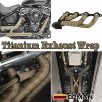 EPMAN Bande Thermique en Titane pour Échappement, Rouleau d'Isolation Thermique Haute Température SS304 avec Serre-câbles pour Collecteur de Voiture et Moto