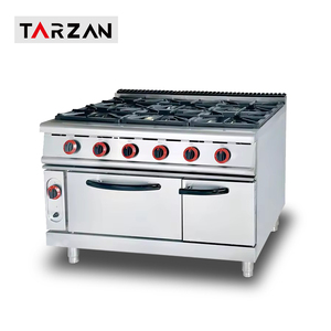 Cuisinière à gaz multifonctionnelle commerciale de haute qualité en acier inoxydable avec 6 brûleurs et four combiné - Product Image 6