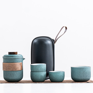 Gốm mới Kung Fu Bộ tách trà đặt một nồi của một cốc trà chủ ba ly nhỏ cầm tay ấm trà gốm du lịch Bộ trà - Product Image 5