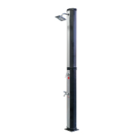 Vente Flash OEM Douche Extérieure Octogonale 40L en PVC Peint Argenté à 2 Sections pour Piscine, Camping, Plage et Jardin
