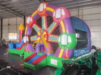 Grande roue château gonflable PVC fête château rebondissant avec toboggan dessin animé Combo pour enfants et adultes