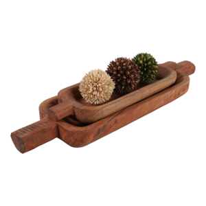 Ciotola Decorativa Rettangolare in Legno per Centrotavola, Decorazione per la Casa, Accento per Cucina, Portachiavi o Ornamento - Product Image 3