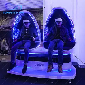 Wholesale 9D Vr Cinema Motion Egg Chair Vr Dino Egg Cinema Double Seats Virtual Reality Simulator Roller Coaster Game Machine