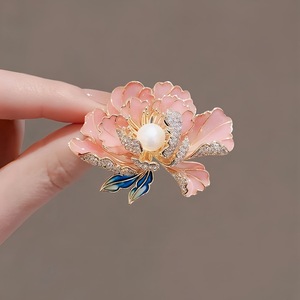 Broche de Flor de Peonía, Elegante Broche de Estilo Chino para Mujer, Broche Clásico, Accesorios de Joyería - Product Image 1
