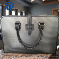 Mallette en cuir et fibre de carbone pour homme, accessoire d'affaires pour ordinateur portable