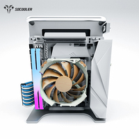 Socooler ITX Case Aviation Aluminum Side Panel Window 1U Power Supply Factory Wholesale Gaming PC Computer Cases Towers
