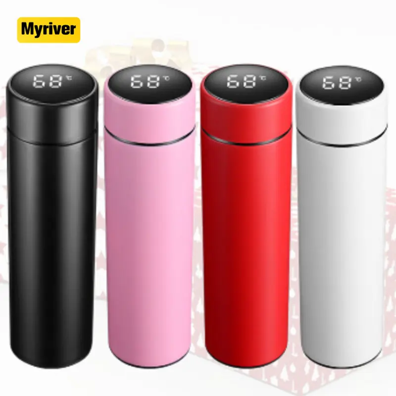 Myriver productos novedosos Para EL hogar 2024 Thông Minh Kỹ thuật số vasos termicos de Moda termo kỹ thuật số de 500ml USB Bộ Quà Tặng