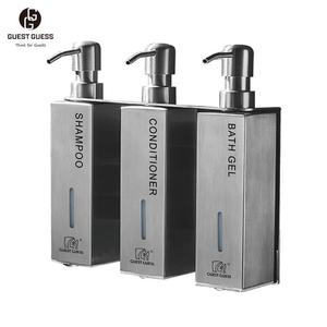 Ensemble de salle de bain d'hôtel de luxe de haute qualité personnalisé 250ML 304 distributeur de savon liquide mural en acier inoxydable simple pour élégant - Product Image 3