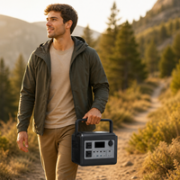 Station d'alimentation portable LiFePO4 1000W, générateur solaire extérieur avec chargeur sans fil 15W, onduleur MPPT pour le camping, les camping-cars et les situations d'urgence