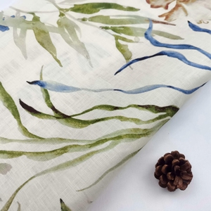 Tissu uni tissé imprimé motif corail en <span class=keywords><strong>lin</strong></span> 100 % bio, écologique et respirant, idéal pour les vêtements de filles et de garçons – Grande Vente - Product Image 2
