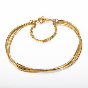 2023 Großhandel Minimalist 18 Karat vergoldet Basic wasserdichte Schlangen kette mehr schichtig Modeschmuck Armbänder Kunden spezifische Armbänder - Product Image 1