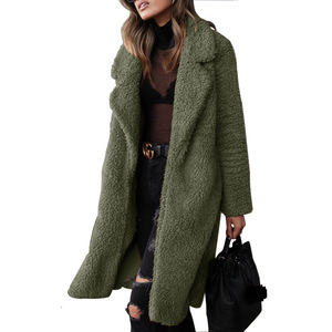 En gros 2020 Mode Chaud Femmes Turn-down Anti-rides Col Ouvert En Laine Épais Manteaux - Product Image 1