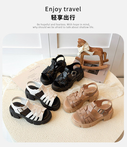 <span class=keywords><strong>Sandales</strong></span> romaines pour filles et garçons, nouvelle collection été 2026, style coréen, chaussures tissées princesse pour enfants - Product Image 6