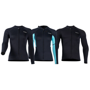 Traje de neopreno Top Hombres Mujeres 1,5mm Chaqueta de neopreno Chaleco de manga larga Cremallera frontal Camisa DE BUCEO Traje húmedo W930 - Product Image 1