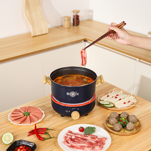 หม้อไฟไฟฟ้า2L สีดำ800วัตต์พร้อมฝาแก้วนิรภัยอเนกประสงค์ใช้ในครัวเรือนกระทะอลูมิเนียมกล่องกล่องใส่อาหารเรียน - Product Image 4