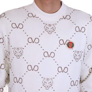 Maglione Lavorato a Maglia Bianco Anti-Piega e Anti-Restringimento con Logo Stampato per Uomo, Abbigliamento Invernale Streetwear - Product Image 2