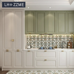 Gabinetes de Cocina <span class=keywords><strong>Modulares</strong></span> Rústicos en Forma de L, Hechos a Medida, de MDF Lacado, con Almacenamiento y Fregadero, Cocina Abierta Compacta Lista para Armar - Product Image 2