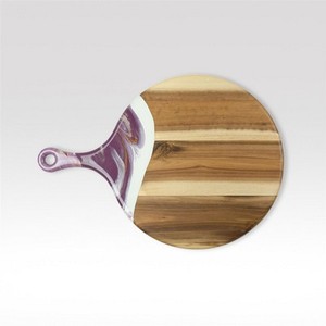 Planche à découper ronde en bois d'acacia de 12 pouces de qualité supérieure avec poignée, planche de cuisine multifonctionnelle pour les cadeaux d'affaires et promotionnels - Product Image 6