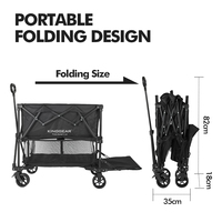 KINGGEAR-Chariot de sport pliable pour le camping et la pêche, 170L, double étage, pliable, avec roues