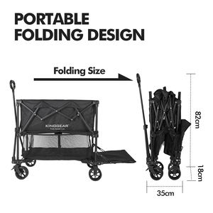 KINGGEAR açık kamp balıkçılık genişletilmiş programı ile katlanır sepet 170L çift katlı vagon katlanabilir spor vagon tekerlekler - Product Image 6