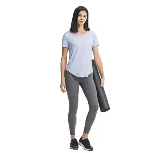 Summer new simple loose brushed yoga short sleeve light breathable sports running fitness T-shirt