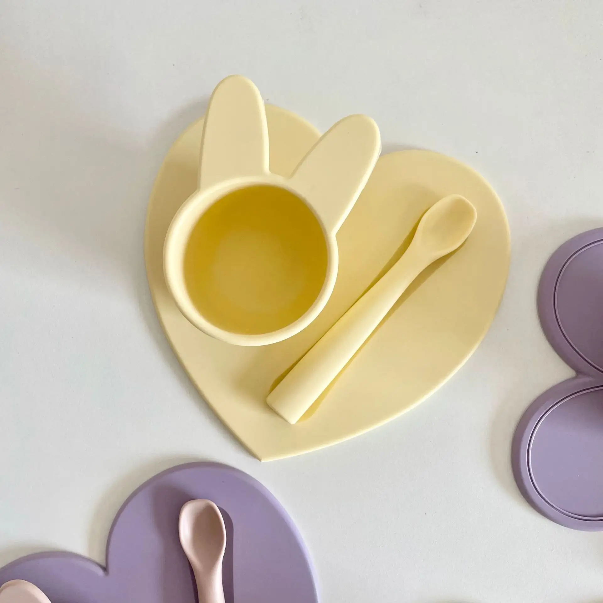 2023 vaisselle pour enfants 3 pièces ensemble bébé vaisselle enfants enfant manger ensemble bol Silicone assiette cuillère sevrage ensemble