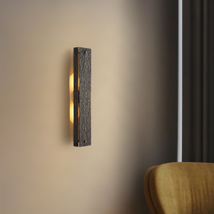 <span class=keywords><strong>Vouvray</strong></span> Applique murale texturée noire avec lueur verticale, luminaire d'appoint d'ambiance moderne pour RDW-172129 de couloir ou d'entrée - Product Image 2