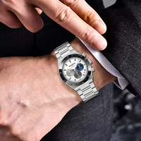 Reloj Cronógrafo de Cuarzo de Alta Gama para Hombre, Acero Inoxidable 316L, Reloj de Lujo para Hombre, Fabricante de Relojes con Nombre Personalizado