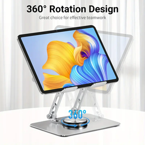 Mới Nhất Xách Tay Có Thể Gập Lại Nhôm Máy Tính Bảng Đứng 360 Độ Xoay Và Chiều Cao Có Thể Điều Chỉnh Bàn Gấp Máy Tính Chủ - Product Image 5