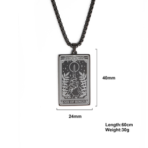 Bán Sỉ Vòng Cổ Tarot Vòng Cổ Chính Akana Vòng Cổ Trang Sức Mặt Dây Chuyền Bùa Hộ Mệnh Bằng Thép Không Gỉ Cho Nam - Product Image 6