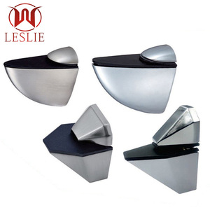 Clips de vidrio con forma de boca de pez Leslie, aleación de zinc, cromo cepillado, para fijación de estantes de gabinetes, conectores - Product Image 3