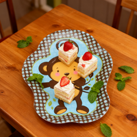 Assiettes en papier jetables en forme de singe bleu pour fête d'enfants - Utilisation industrielle pour les rassemblements