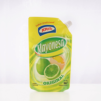 Vente en gros de sac en plastique de qualité alimentaire avec bec verseur personnalisé avec buse pour sauce mayonnaise
