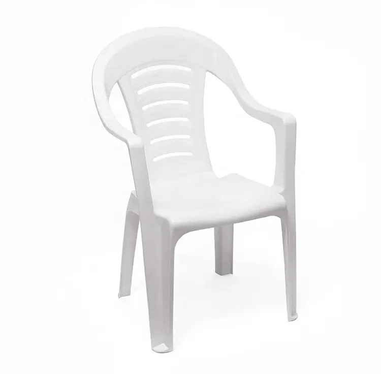 Factory supply cheap white plastic chairs with arms