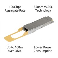 Module émetteur-récepteur optique QSFP28 SR4 100G à prix d'usine, connecteur MPO 100m pour liaison fibre optique 5G FTTH