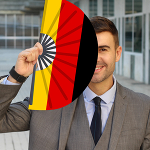 Abanicos Plegables de Bambú con la Bandera de Alemania al por Mayor, Abanico de Mano para Carnaval, Boda, Festival, Fiesta, Agencia de Viajes - Product Image 4