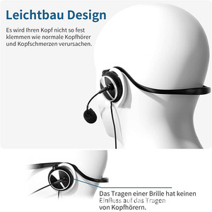 سماعة رأس مركز الاتصال للأعمال سماعة رأس مركز الاتصال مع ميكروفون - Product Image 5