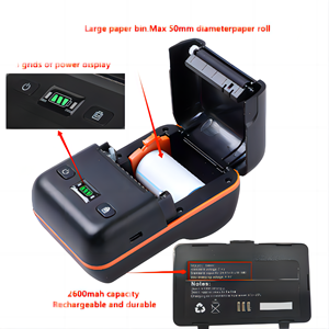 Mini Stampante Termica USB 58mm Bianca e Nera con Supporto Codici a Barre, Portatile per Foto Passaporto, Etichette Tessili e Adesive - Disponibile - Product Image 3