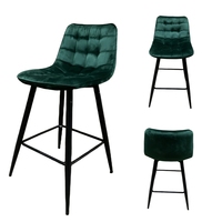 Moderne billige Home Küchenmöbel High Bar Stühle Metallrahmen Samt Barhocker Stuhl für Hotel Restaurant