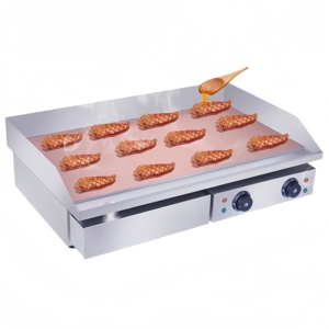 商用不锈钢电煎锅煎锅，适用于各种零食设备，可煎牛排、炒面 - Product Image 1