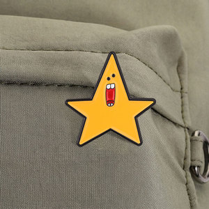 Pin Enamel Bintang Lucu Kustom, Lencana Logam Bintang Laut Kartun, Pin Kerah Bintang Kuning Menjerit, Hadiah Perhiasan Kreatif - Product Image 4