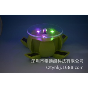 Drum-Shaped Solar-Powered Rotating Display <b>Stand</b> With Led Lighting For Jewelry Digital Products Eyewear <b>Desktop</b> Use - Product Image 2