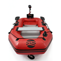 Bateau de pêche gonflable rigide électrique haute vitesse Hailebao pour 2 personnes, conception pliable stable, idéal pour la dérive et le surf