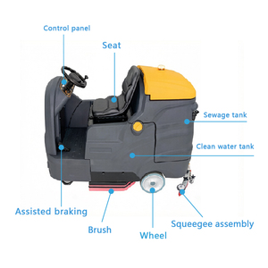 Ride on Scrubber Automatic Floor Cleaner, Battery Powered Wide Area Coverage Low Noise Design, for Indoor Commercial Use - Product Image 5