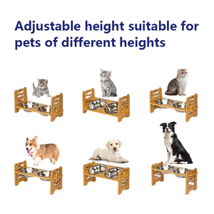 OEM High Quality Durable Pet Bowl Elevated Dog <strong>Cat</strong> <strong>Food</strong> Stand <strong>Holder</strong> with Eco-Friendly Stainless Steel Bowls - Product Image 3