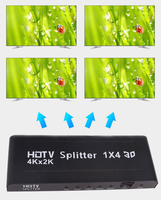 Répartiteur HDTV 4K 60Hz 2.0 1x4, compatible HDCP 2.2, 1 entrée 4 sorties, distributeur HDTV