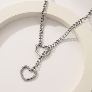 Meetyoo grosir kalung geser bentuk O rantai Kuba mode besi tahan karat Punk untuk pria wanita - Product Image 1