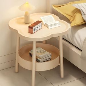 New creative bedside <b>table</b>, movable <b>sofa</b> <b>side</b> <b>table</b>, cream-colored movable bedside <b>table</b>, trendy four-leaf clover shelf - Product Image 2