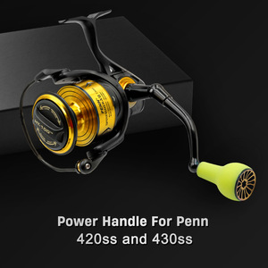 Empuñadura para Carrete de Pesca de 66 mm, Fibra de Carbono de 27 mm, TPE Verde, Compatible con Carretes de Spinning Penn 420ss 430ss - Product Image 2