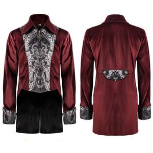 Traje Medieval gótico corte solapa BuckledTuxedo cena chaqueta hombres mujeres Steampunk Slim abrigo mago Cosplay trajes de Halloween - Product Image 2